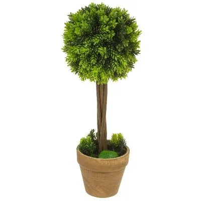 Дерево искусственное в кашпо Самшит, H53см, зеленый фото в интернет-магазине Флоранж