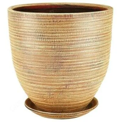 Горшок керамический Эко, бежевый, 37х37см, 20л; Россия фото в интернет-магазине Флоранж