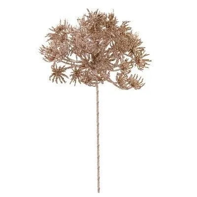 Ветка с глиттером на вставке, H23см, шампань фото в интернет-магазине Флоранж