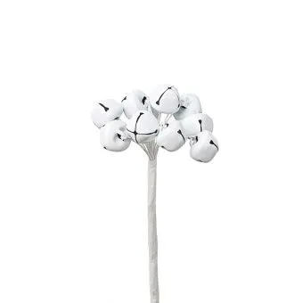 Набор колокольчиков на вставках 10шт., D1,5хH9см, белый