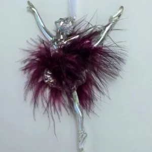 Украшение подвесное Балерина (пластик), 14,8x9,3см, темно-розовый
