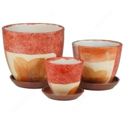 Горшок керамический Фантазия 374991 (2-й из набора); Белоруссия фото в интернет-магазине Флоранж