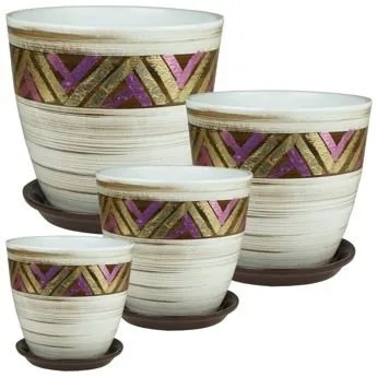 Горшок керамический Бутон Паталь тридо пояс 640959 (4-й из набора) 21х218см, 5,4л; Россия