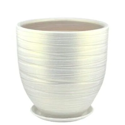 Горшок керамический Модерн бутон, белый, 30х28см, 12л; Россия фото в интернет-магазине Флоранж