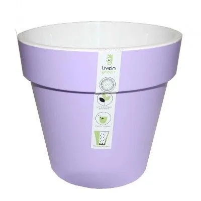 Горшок пластиковый Протея, лаванда-белый, 14х14см, 1,4л; Россия фото в интернет-магазине Флоранж