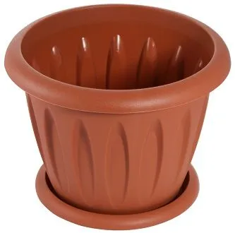 Горшок пластиковый Фелиция, коричневый, 27х20,8см, 6,4л; Россия