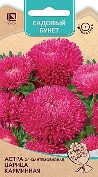 Астра хризантемовидная Царица Карминная (цветной пакет) 0,1г; Поиск