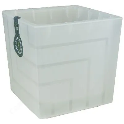 Кашпо пластиковое Квадро, прозрачный, 11,2х12см, 1,2л; Россия фото в интернет-магазине Флоранж