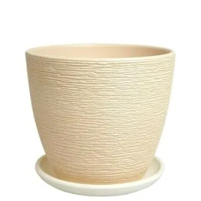 Горшок керамический  Крокус гнездо 21х19см, бежевый, (4-й из набора), Россия фото в интернет-магазине Флоранж