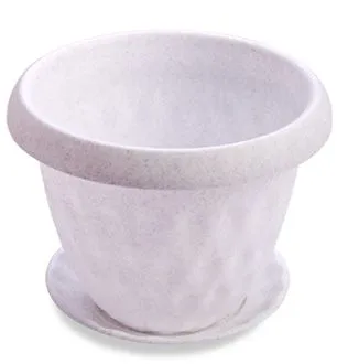 Горшок пластиковый Розетта мрамор, 34х26,5см, 13л; Россия фото в интернет-магазине Флоранж