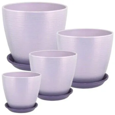 Горшок керамический Бутон Перламутр 675845 (2-й из набора), 15х15см, 2л, сирень; Россия фото в интернет-магазине Флоранж