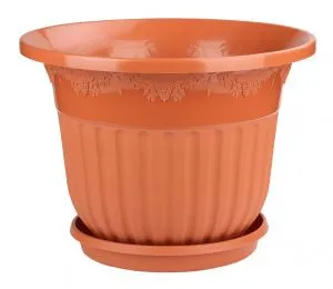 Горшок пластиковый Лозанна, коричневый, 44х32,5см, 25л; Россия