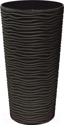 Кашпо пластиковое Фьюжн круг, гранит, 13л; Россия фото в интернет-магазине Флоранж