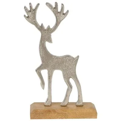 Фигура Олень (металл), 12,5х5хH21см, серебро фото в интернет-магазине Флоранж