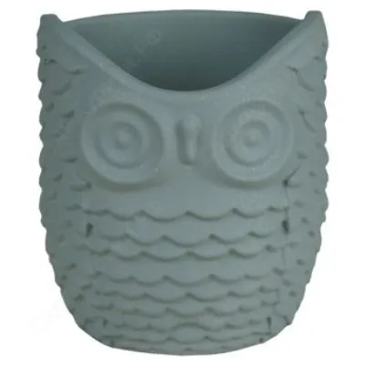 Горшок керамический Совушка 646661, серый 0,22л,  Россия фото в интернет-магазине Флоранж