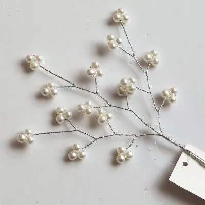 Всатвка с жемчугом, Н20 см, белый фото в интернет-магазине Флоранж