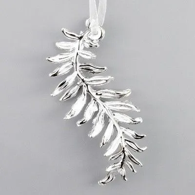 Украшение подвесное Веточка (пластик), 13х5,5см, серебро фото в интернет-магазине Флоранж
