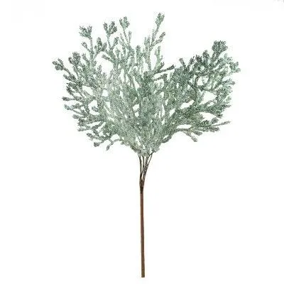 Ветка Туи с глиттером на вставке, H20см, зеленый фото в интернет-магазине Флоранж