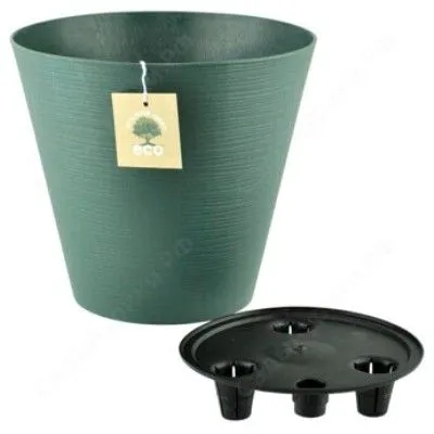 Горшок пластиковый Эко конус, малахитовый, 22,5х20см, 5,2л; Россия фото в интернет-магазине Флоранж