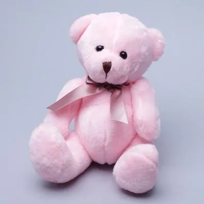 Игрушка м/н Медведь с бантом, розовый, 20см фото в интернет-магазине Флоранж