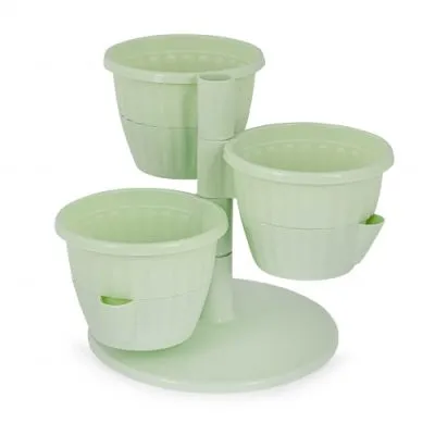 Горшок пластиковый Каскад, зеленый 250х250х218мм, 0,7л; Россия фото в интернет-магазине Флоранж