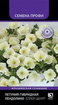 Петуния гибридная Пендолино Еллоу Центр (цветной пакет) 5шт; Поиск фото в интернет-магазине Флоранж