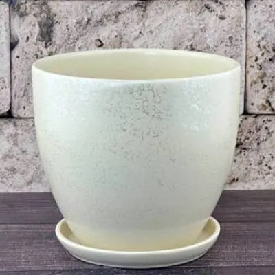 Горшок керамический Питон бежевый 716340 (3-й из набора), 18х16см, 2,5л; Россия фото в интернет-магазине Флоранж