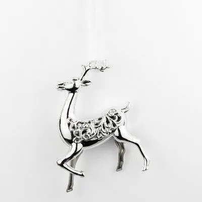 Украшение подвесное Олень (пластик), Н14,5х11,1см, серебро фото в интернет-магазине Флоранж