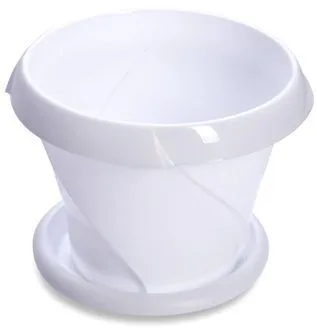 Кашпо пластиковое Флориана, белый, 21,5х15,9см, 2,8л; Россия