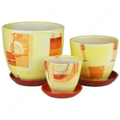 Горшок керамический Фантазия 372751 (2-й из набора); Белоруссия фото в интернет-магазине Флоранж