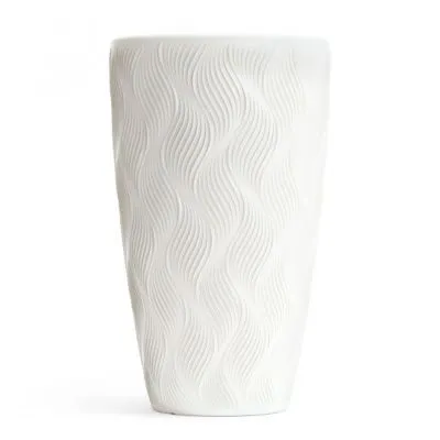 Кашпо пластиковое напольное Флэйм, белое, 10л 36х36х59,5см 42л; Россия фото в интернет-магазине Флоранж