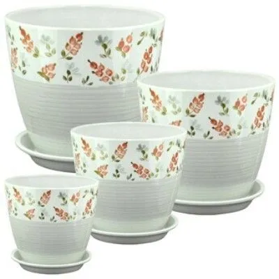 Горшок керамический Бутон Роспись брусника РС172 (2-й из набора), 15х15см, 2л; Россия фото в интернет-магазине Флоранж