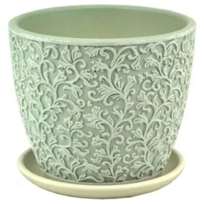 Горшок керамический бутон Орнамент 636174 (3-й из набора), 17х17см, 2,5л; Россия фото в интернет-магазине Флоранж
