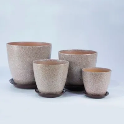 Горшок керамический Бутон Глянец камень 678525 (4-й из набора) 21х21см, 6л; Россия фото в интернет-магазине Флоранж