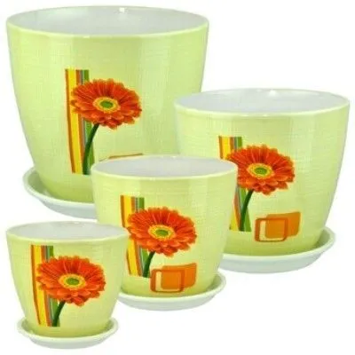 Горшок керамический Бутон Декупаж 680580 (2-й из набора) 15х15см, 2л; Россия фото в интернет-магазине Флоранж