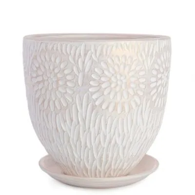 Горшок Астра бутон 2 24смх24см, 7,5л, бел/жемчуг/Сады Аурики фото в интернет-магазине Флоранж