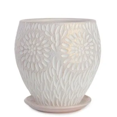 Горшок Астра конус 1 18х19,5см, 3,4л, бел/жемчуг; Россия фото в интернет-магазине Флоранж