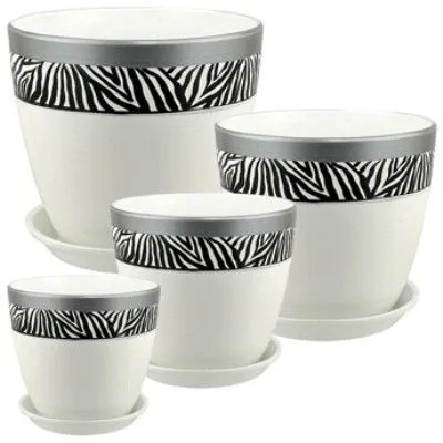 Горшок керамический Бутон Роспись 704309 (2-й из набора) 15х15см, 2л; Россия фото в интернет-магазине Флоранж