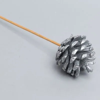 Вставка Шишка 6х40см, серебро фото в интернет-магазине Флоранж