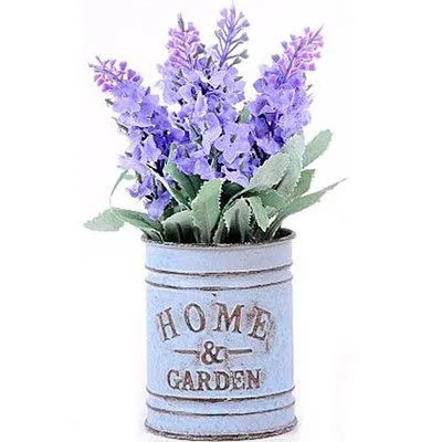 Лаванда в металлическом горшке, 18х6 см фото в интернет-магазине Флоранж
