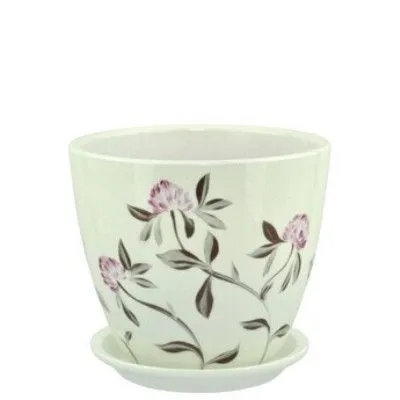 Горшок керамический Бутон Роспись 671670 (4-й из набора), 21х21см, 5,4л, Россия фото в интернет-магазине Флоранж