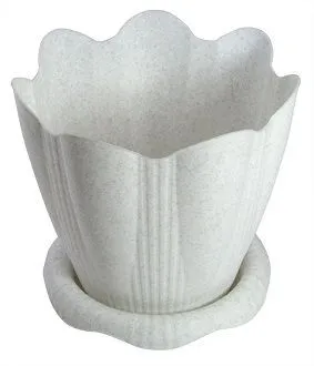 Горшок пластиковый Эдельвейс мрамор, 16х14,7см, 1,5л; Россия