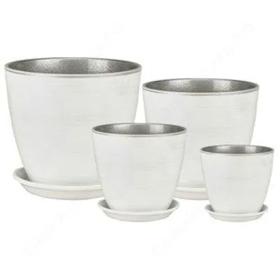 Горшок керамический Бутон Роспись РС 04 (1-й из набора) 12х12см, 1л; Россия фото в интернет-магазине Флоранж