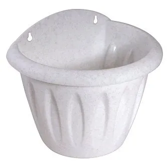 Кашпо пластиковое настенное Фелиция, мрамор, 16х13,9см, 1,2л; Россия фото в интернет-магазине Флоранж