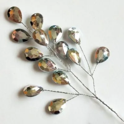 Вставка с кристаллами, Н16 см, серебряный фото в интернет-магазине Флоранж