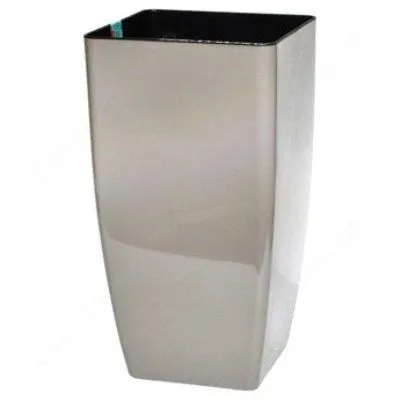 Кашпо пластиковое Квадро, какао, d16хh30см; Россия фото в интернет-магазине Флоранж