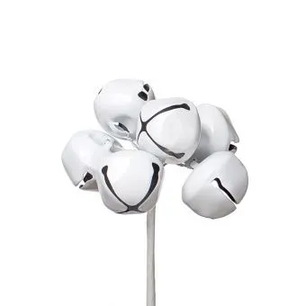 Набор колокольчиков на вставках 6шт., D3хH9см, белый фото в интернет-магазине Флоранж