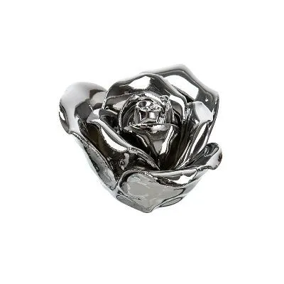 Сувенир Роза (металл), 6x4см, серебро фото в интернет-магазине Флоранж