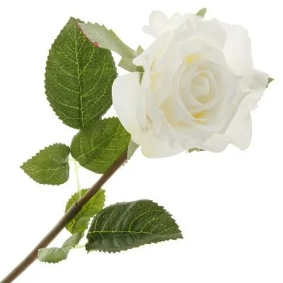 Цветок искусственный Роза 46см, белый/розовый фото в интернет-магазине Флоранж