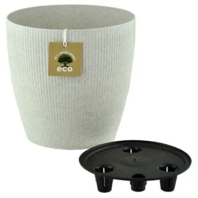 Горшок пластиковый Эко Магнолия, слоновая кость, 17х17см, 3л; Россия фото в интернет-магазине Флоранж